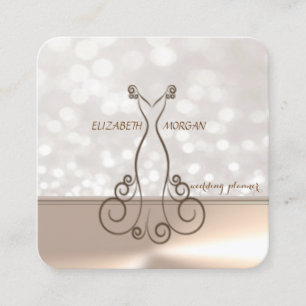 Carte De Visite Carré Élégant Chic Professionnel Bokeh, Robe