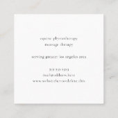 Carte De Visite Carré Élégant Chiropraticien de l'équine Physiothérapeut (Dos)