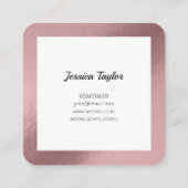 Carte De Visite Carré Élégant cils rose doré carré (Dos)