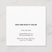 Carte De Visite Carré Elégant ciseau noir blanc moderne coiffeur (Dos)