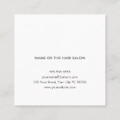 Carte De Visite Carré Elégant ciseaux noir blanc moderne coiffeur (Dos)