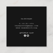 Carte De Visite Carré Elégant ciseaux noir et argent coiffeuse (Dos)