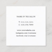 Carte De Visite Carré Elégant ciseaux noirs minimaux coiffeur (Dos)