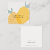 Carte De Visite Carré Élégant Citron jaune Fruité Citrus brillant (Devant / Derrière)