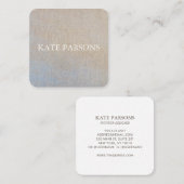 Carte De Visite Carré Élégant concepteur professionnel Lin minimaliste (Devant / Derrière)