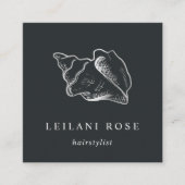 Carte De Visite Carré Elégant coquille de cône d'argent (Devant)