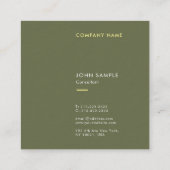 Carte De Visite Carré Elégant couleur Modèle professionnel luxe moderne (Dos)