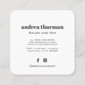 Carte De Visite Carré Elégant cristal bleu nacré irisé QR CODE (Dos)