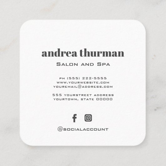 Carte De Visite Carré Elégant cristal bleu nacré irisé QR CODE (Dos)