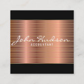 Carte De Visite Carré Élégant design moderne écriture cuivrée (Devant)