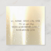 Carte De Visite Carré Élégant Design Moderne, Parties scintillant Or Fau (Dos)