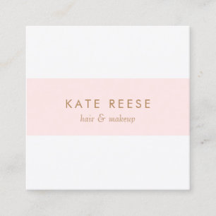 Carte De Visite Carré Élégant Design Moderne Rose Clair