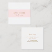 Carte De Visite Carré Élégant Design Moderne Rose Clair (Devant / Derrière)