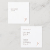 Carte De Visite Carré Elégant design moderne tendance Monogram Modèle (Devant / Derrière)