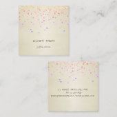 Carte De Visite Carré Élégant Design Simple, Coloré Confetti (Devant / Derrière)