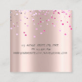 Carte De Visite Carré Élégant Design Simple, Confetti Rose Gold (Dos)