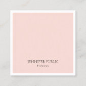 Carte De Visite Carré Elégant Design Simple Design Clair Rose Luxe (Devant)