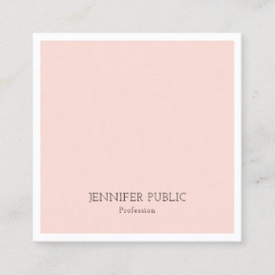 Carte De Visite Carré Elégant Design Simple Design Clair Rose Luxe