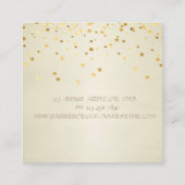 Carte De Visite Carré Élégant Design Simple, Faux Gold Confetti (Dos)