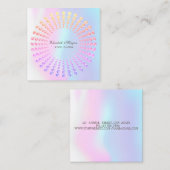 Carte De Visite Carré Élégant Diamants Holographiques Modernes (Devant / Derrière)