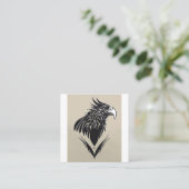 Carte De Visite Carré Elegant Eagle Logo Business Card | Modern Professi (Debout devant)