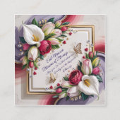 Carte De Visite Carré Elegant Eid Al Adha Greeting Card with White Calla (Dos)