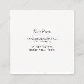 Carte De Visite Carré Élégant élégant blanc moderne FAUX Argent rayé (Dos)