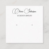 Carte De Visite Carré Élégant Élégant Chic Bijoux Écouter Écran (Devant)