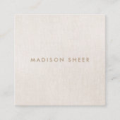 Carte De Visite Carré Élégant Et Design, Linge De Lit Beige Moderne (Devant)