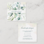 Carte De Visite Carré Elégant Eucalyptus Botanique Verdure Moderne (Devant / Derrière)