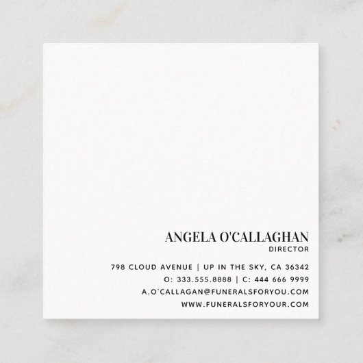 Carte De Visite Carré Elégant Eucalyptus Foliage & Parties scintillant O (Dos)