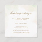 Carte De Visite Carré Elégant Eucalyptus Vert Or Géométrique Rustique (Dos)