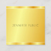 Carte De Visite Carré Elégant Faux Gold Custom Modern Professional (Devant)