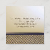 Carte De Visite Carré Élégant Faux Gold élégant, Séquins d'or chatoyants (Dos)