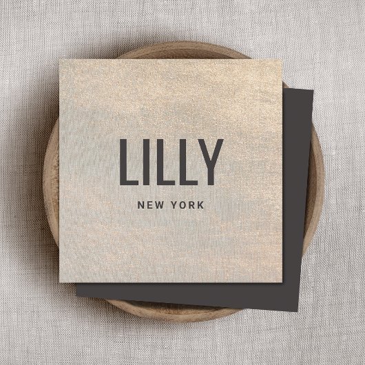 Carte De Visite Carré Elégant Faux Gold Texture Chic Luxe