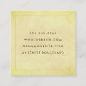 Carte De Visite Carré Elégant Faux Golden Border Texture chic (Dos)