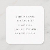 Carte De Visite Carré Elégant Faux métal or et cuir (Dos)