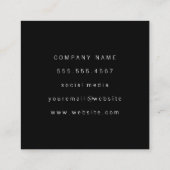 Carte De Visite Carré Elégant Faux métal or et noir (Dos)