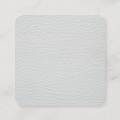 Carte De Visite Carré Élégant Faux Métallo Or Blanc Cuir Impression (Dos)