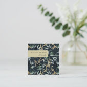 Carte De Visite Carré Élégant feuillage en bambou (Debout devant)
