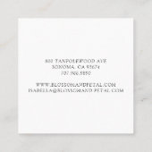 Carte De Visite Carré Élégant fleuriste (Dos)