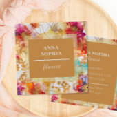 Carte De Visite Carré Élégant floral Abstrait