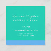 Carte De Visite Carré Élégant floral de menthe bleue (Dos)