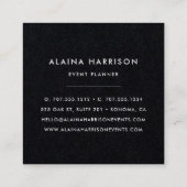 Carte De Visite Carré Élégant floral noir (Dos)