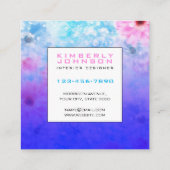 Carte De Visite Carré Elegant Flower Design Minimalist Editable Square B (Dos)