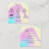Carte De Visite Carré Élégant Glam Iridescente Sparkle Cake Care (Devant / Derrière)