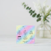 Carte De Visite Carré Élégant Glam Iridescente Sparkle Cake Care Carré (Debout devant)