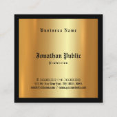 Carte De Visite Carré Élégant Glamor Gold Professionnel Abstrait (Dos)