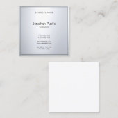 Carte De Visite Carré Élégant Glamor Silver Moderne Professionnel Plain (Devant / Derrière)