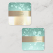 Carte De Visite Carré Élégant Glamorouse moderne, Faux Gold, Bokeh (Devant / Derrière)